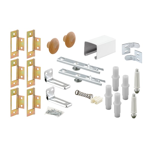 Bi-Fold Closet Track Kit, 72 in., Four Door Hardware pack 1 Kit